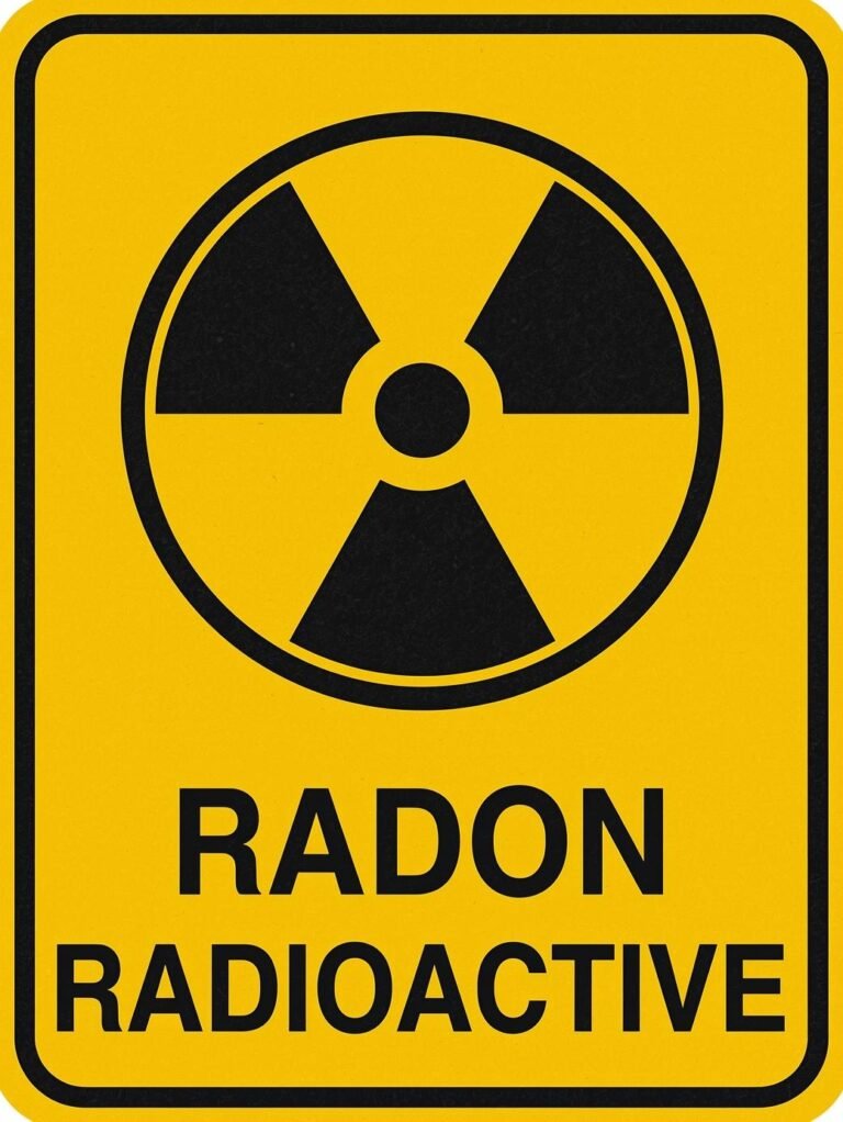 panneau attention radioactiff radon